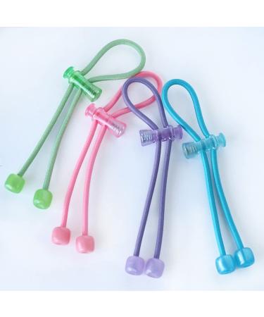 Pulleez Sliding Ponytail Holder Set of 4 - Acrylic Charms - Elastic Hair Ties - Buy Online on GoSupps.com