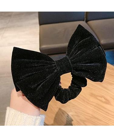 Black Velvet Hair Scrunchies for Women and Girls - Hair Elastic Bow Ties - Buy Online on GoSupps.com