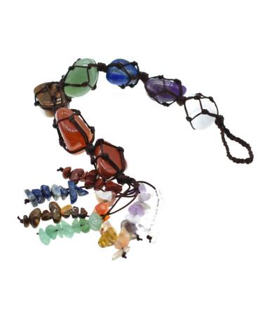 UHBGT Crystals Hanging Ornament 7 Chakra Crystals Hanging Ornament Chakra Feng Shui Window Hanging Ornament Reiki Healing Crystals Hanging Ornament for Car Home Indoor Decoration