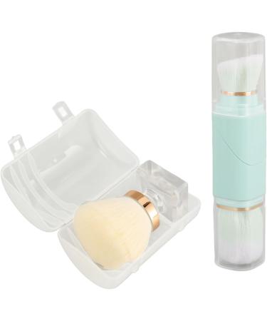 Dual Ended Makeup Brush 2pcs Strong Powder Grasping Loose Powder Brush Storage Box 360 Degree Rotation for Blusher - Buy Online on GoSupps.com