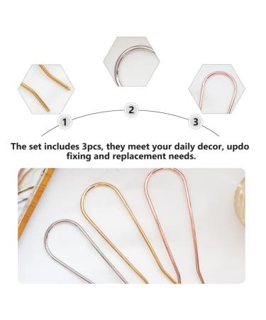 Lurrose 3pcs U Shape Hair Pins for Women - Perfect for Updos | International Shipping Available - Buy Online on GoSupps.com