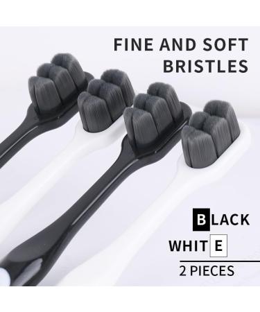 Soft Bristle Toothbrushes for Sensitive Gums - 2 Pack (Black/White) | Gentle Cleaning with Small Brush Head - Buy Online on GoSupps.com