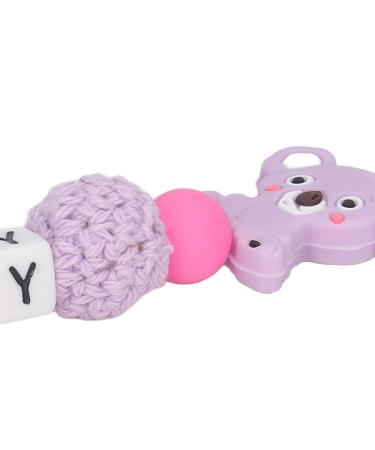 Clip Holder Teething Toy - Washable Cartoon Silicone Clip for Toddlers - Purple Shower Gift - Buy Online on GoSupps.com