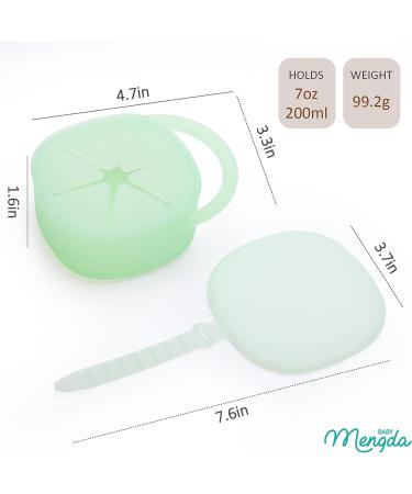 Mengdababy Snack Cups for Toddlers - 100% Food Grade Silicone - BPA Free - Square Snack Catcher with Lid - Blue Green - 7oz - Buy Online on GoSupps.com