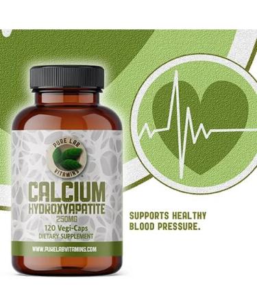 Calcium Hydroxyapatite 250mg - 120 Vegan Capsules by Pure Lab Vitamins | Made in Canada - Bone Matrix Complex - Buy Online on GoSupps.com