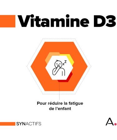 ARAGAN - Synactif Kidactif Pill Box - Nutritional Supplement Vitality and Growth Child - Complex of 10 vitamins and minerals - 60 gummies - 1 month of intake - Made in France - Buy Online on GoSupps.com