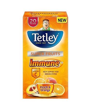 Tetley Tetley Super Fruit Tea Peach Immune & Orange 20 Per Pack