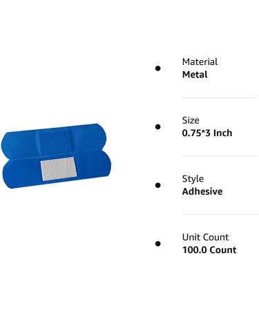 Blue Fabric Food Service Adhesive Bandages 3/4 x 3 - 100/box - Buy Online on GoSupps.com