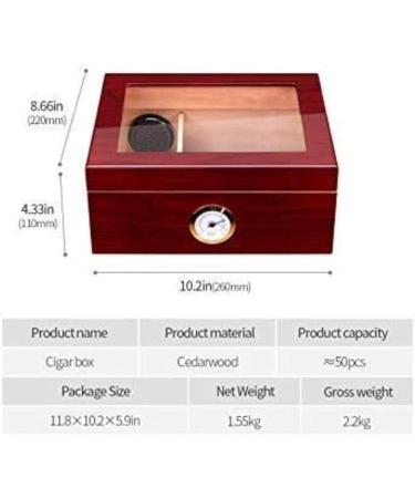 Cigar Humidor with Humidifier and Hygrometer Double Cigar Cabinet Double Layer Large Capacity Can Decorative Box - Buy Online on GoSupps.com