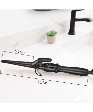 Professional Hair Curler - 1/2 to 1 Inch Ceramic Tapered Curling Wand with Short Clamp & Auto Shut Off - Black - International Shipping Available - Buy Online on GoSupps.com