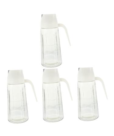 Ciieeo 4pcs Glass Oiler Portable Vinegar Dispenser Soy Sauce Dispenser Salad Oil Dispenser Household Oil Bottle Cooking Condiment Bottle Liquid Empty Kitchen Supplies Automatic Abs White 11X8.5X20.5CMx4pcs Whitex4pcs