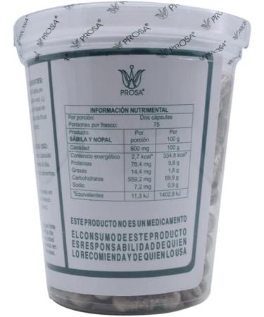 Sabila Y Nopal 150 Cap. Prosa - Auxiliar en la reducci n de peso, diabetes, colesterol, hemorroides, lceras, estre imiento y c licos - Buy Online on GoSupps.com