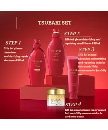 Tsubaki Premium Moist Shampoo 450 ml daily repair for damaged hair from root to tip - Buy Online on GoSupps.com