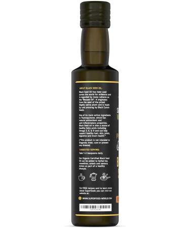 Organic Black Seed Oil 250ml - 100% Pure Cold Pressed Nigella Sativa Seed Oil - Buy Online on GoSupps.com