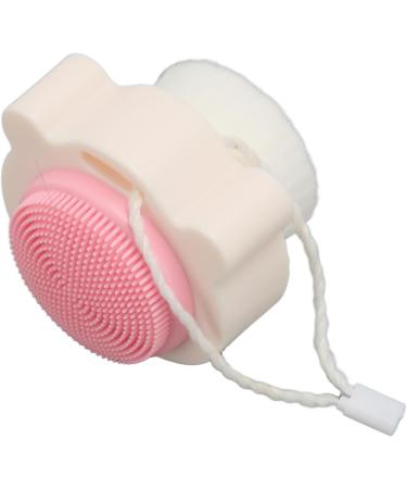 Double Sided Silicone Face Scrubber Soft Bristle Ergonomic Handle Super Soft Fiber Bristles with Lanyard for Facial Cleansing (White Handle with Pink Silicone) - Buy Online on GoSupps.com