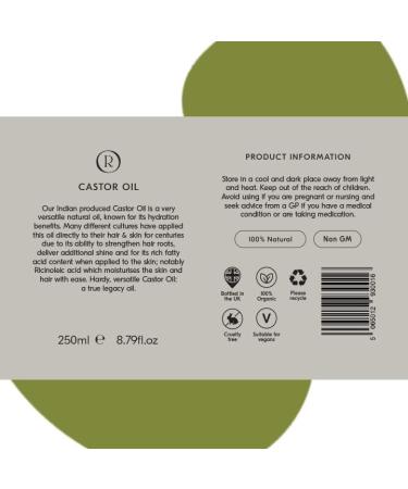 Roots Organic Castor Oil - Vegan, Cruelty-Free, Rich in Essential Fatty Acids | Anti-inflammatory, Skin & Hair Nourishment - Buy Online on GoSupps.com