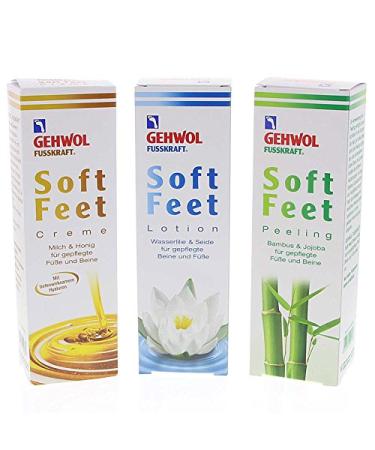 GEHWOL Set 3x Fusskraft Soft Feet foot cream + lotion + peeling economy pack - Buy Online on GoSupps.com
