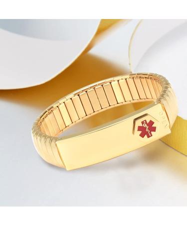 Buy MagVIVACE Women's Medical Alert ID Bracelet - Personalized Stainless Steel Emergency Bracelet for Diabetes Allergy Epilepsy & Autism - Adjustable & Stylish - Buy Online on GoSupps.com