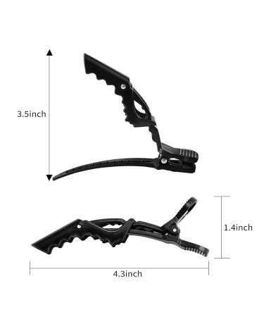 12 Pack Black Alligator Hair Clips - Non Slip Professional Hair Claws for Women - Styling Clips for Hair - Plastic Gator Clips - Buy Online on GoSupps.com