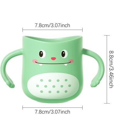 Kids Toothbrush Cup - Cartoon Dinosaur Brushing Cup | Double Handle Tooth Brushing Supplies for Children Boys and Girls Riastvy Green - Buy Online on GoSupps.com