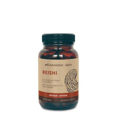 Harmonic Arts | Reishi Mushroom Capsules | Potent Adaptogen | Increase Energy & Stress Resistance | Source of Antioxidants | Liver Tonic | 60 capsules