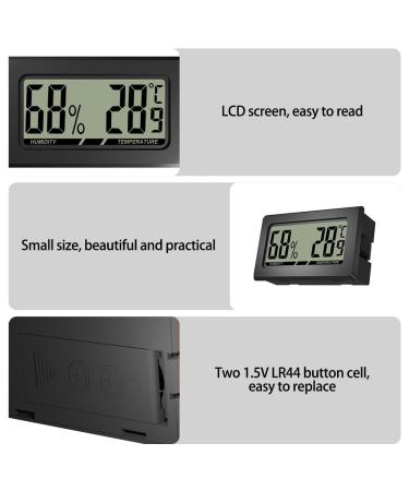 Reptile Thermometer Hygrometer - Black Digital Temperature & Humidity Meter with LCD for Reptile Enclosures - Buy Online on GoSupps.com
