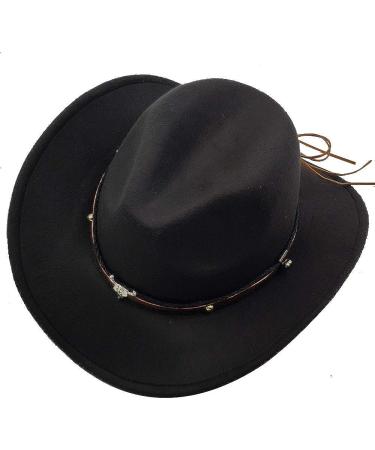 IFSUN Fur Felt Cowboy Hat | Wide Brim Western Outback | Men & Women's Black Hat - Buy Online on GoSupps.com