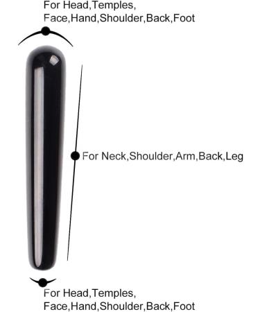 Natural Black Obsidian Massage Stick - 4.3 Handmade Gua Sha & Acupuncture Therapy Tool for Women - Crystall Massage Device - Buy Online on GoSupps.com