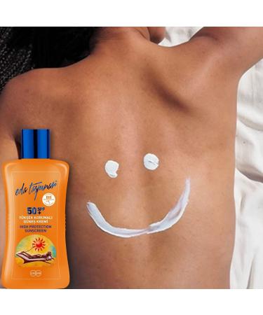 Eda Taspinar SPF 50+ High Protection Sunscreen Lotion for Sensitive Skin Skin Nourishing Broad-Spectrum Use on Face and Body for Both Light and Dark Skin Tones 200ml 6.7oz - Buy Online on GoSupps.com