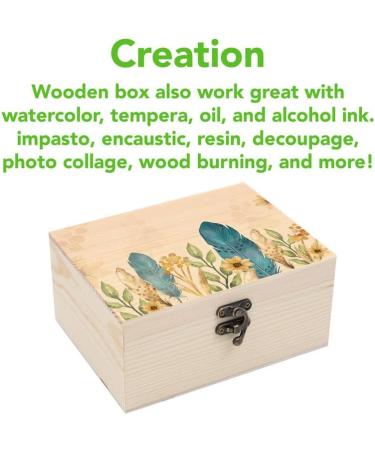 VIKOS 1-Pack Unfinished Wooden Box with Hinged Lid - Small DIY Storage for Crafts and Jewelry - Buy Online on GoSupps.com