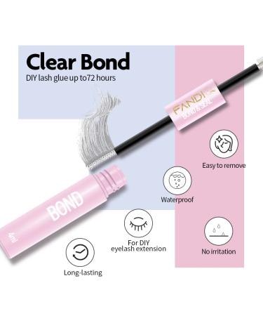 Buy Lash Bond and Seal - Waterproof Cluster Eyelash Glue for DIY Extensions | Strong Hold Latex-Free Sensitive Eyes - 4ML + 4ML - Buy Online on GoSupps.com