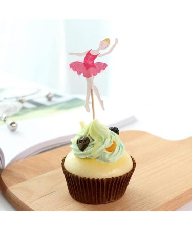 Kawailay 24-Piece Ballerina Cake Decoration Set - Dancing Cupcake Toppers for Girls' Birthday Wedding and Party Celebrations - Buy Online on GoSupps.com