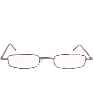 KoKoBin Metal Frame Reading Glasses +3.5 | Portable Unisex Spring Hinge Specs with Case - Gray - Buy Online on GoSupps.com