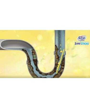 Sani Sticks Lemon Scent Keep Your Drain Pipes Clear Odor-Free and Prevent Clogs Sink Sticks Drain Deodorizer for Tub Sink Drain (Lemon) - Buy Online on GoSupps.com