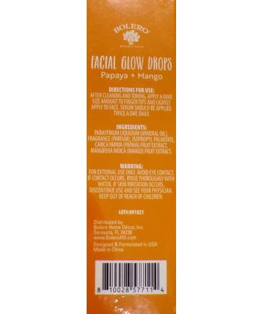 Facial Glow Drops - Papaya & Mango 0.5fl oz (14.7ml) | Radiant Skin Hydrating Serum for All Skin Types | Shop Internationally - Buy Online on GoSupps.com