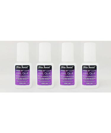 Mia Secret Strong-Jet Clear Nail Glue Brush-On 8g (340) x 4 - Fast-Drying Formula - Buy Online on GoSupps.com