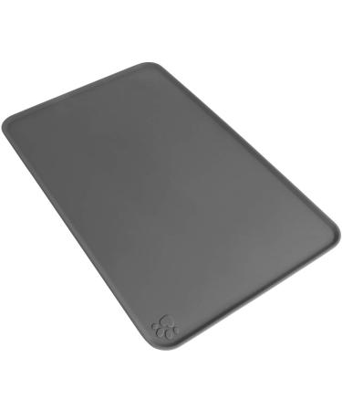 iGadgitz Home U6713 Silicone Pet Feeding Mat 47x30cm Non Slip Pet Food Mat for Dog Cat Bowls - Grey