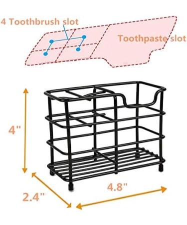 Zpoicaegn Stainless Steel Toothbrush Holder - Multifunctional Electric Toothbrush & Toothpaste Stand in Black | International Shipping - Buy Online on GoSupps.com