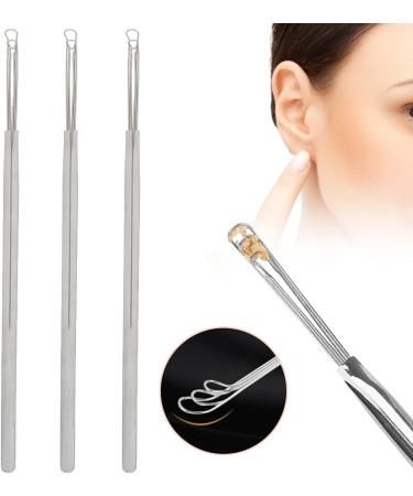 3 Pcs Stainless Steel Ear Pick Earwax Removal Kit - Triple Ring Ear Spoon Remover Tool - Buy Online on GoSupps.com
