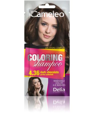 Cameleo - Shampooing teint Chocolat fonc Rafra chissement rapide et facile des couleurs couleur en couleur Sans ammoniaque ni oxydants Shampoing en sachet 40 ml