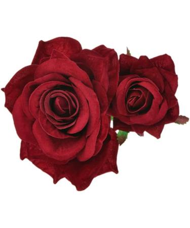 SOLUSTRE Flower Hairpin Rose Hair Clip Elegant Flower Bobby Pin Women Rose Flower Hair Accessories for Ladies Girls Valentines Day Decoration Wine Red - Buy Online on GoSupps.com