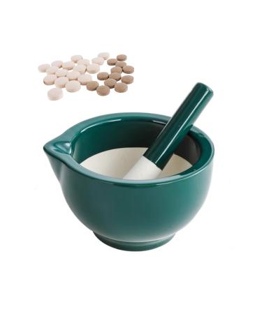 Ceramic Mortar and Pestle Pill Crusher Ceramic Grinding Bowl Manually Crushes Pills Taken by Adults Seniors and Pets into a Fine Powder Also Suitable for Spice Grinding