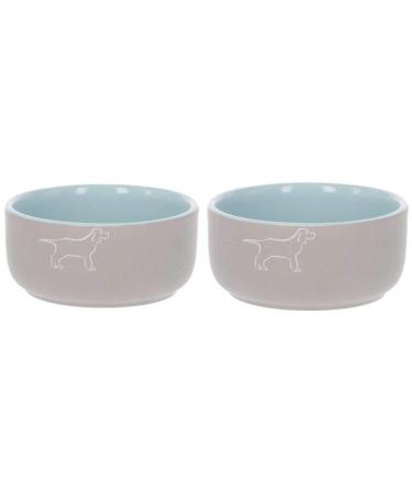 Cajou set of 2 ceramic bowls for dogs Dog Spirit - food bowl and water bowl for dogs (2 x 1000 ml)