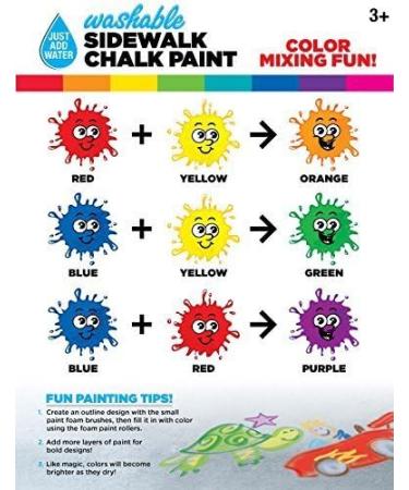 RoseArt Washable Sidewalk Chalk Paint Super Set - 8 Colors, 2 Foam Brushes - Buy Online on GoSupps.com