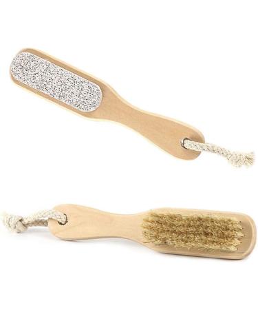 Premium Pumice & Bristle Brush Set - Long Handle Double-Sided Pedicure Tools (2 Pieces) - Perfect for Smooth Soft Feet - Buy Online on GoSupps.com