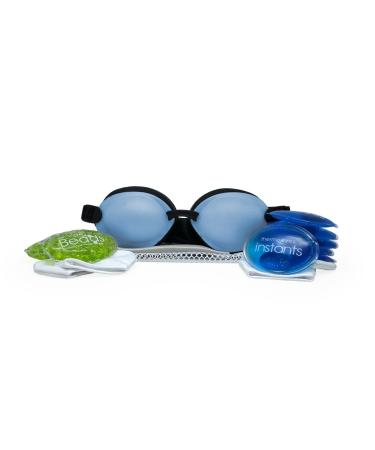 Eye Eco Tranquileyes Advanced for Moderate Dry Eye Relief - Warm Compress with Microwavable Beads and Self-Activating Instants (Blue)