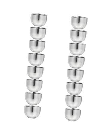 16 DISCH SHIAL SOUR SOUR SAU SEIGNES CHALL SARES CHALE made of stainless steel shaving foam shell Men Razing Shell Ceramic Man Foaming Shell Rustproof Steel 7.4x7.4cmx8Pcs Silver X 8 pieces