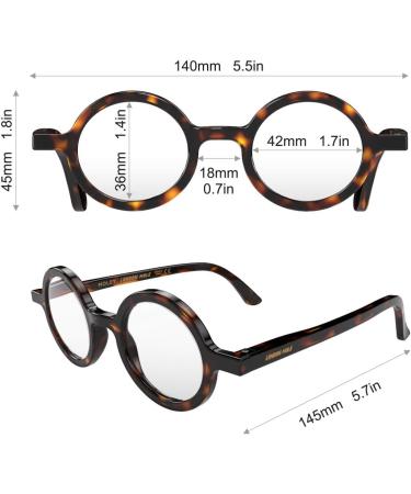 LONDON MOLE Round Reading Glasses 2.5x | Stylish Men's Women's Unisex Readers | Spring Hinges Gloss Brown Tortoiseshell - Buy Online on GoSupps.com