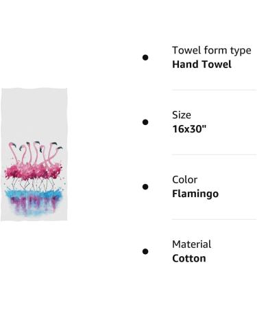Naanle Flamingo Print Guest Hand Towel - Soft & Stylish 16x30 White Towel for Bathroom, Hotel, Gym & Spa - Buy Online on GoSupps.com
