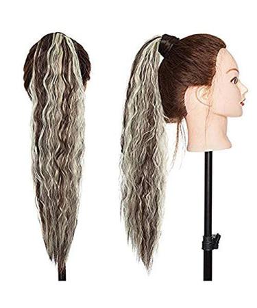 Ponytail clip in ponytail braid extension hair extension hair stretching hair corn wavy wavy like real hair brown & blonde bleach 20 "(50cm)